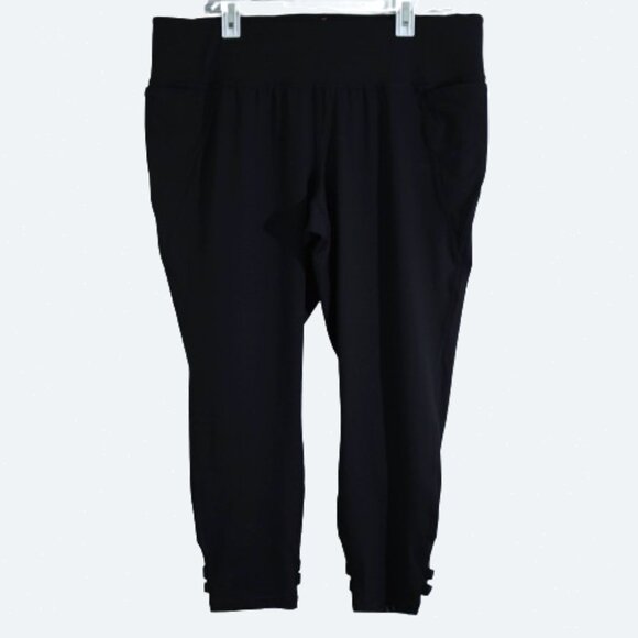 COPY - Lane Bryant livi active black yoga carpi pants lace up plus size 22 24 - Picture 1 of 7